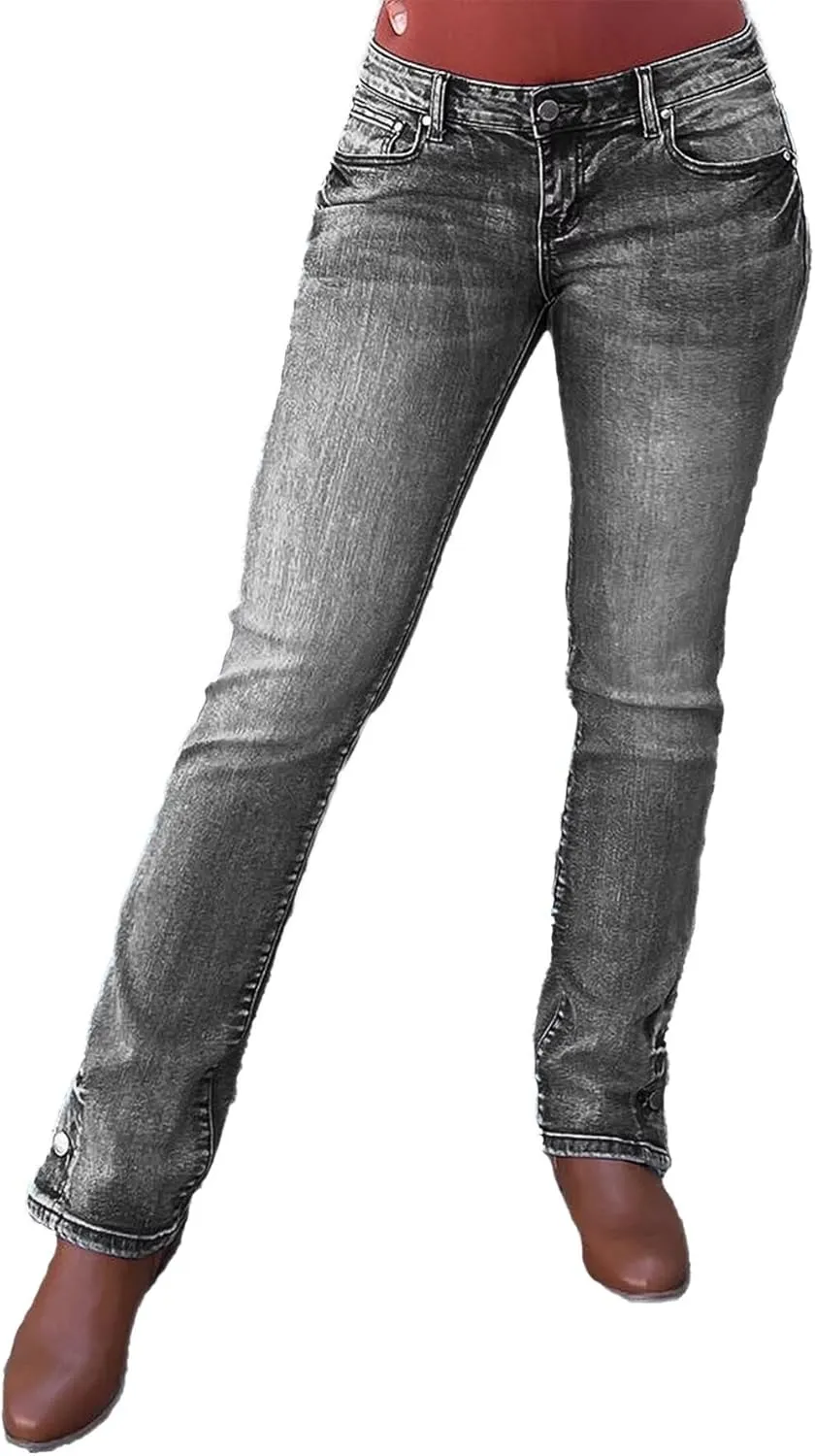 Flamingals Butt Lifting Bootcut Jeans Stretchy Casual Fall Winter Trendy Flare Leg Jeans for Women