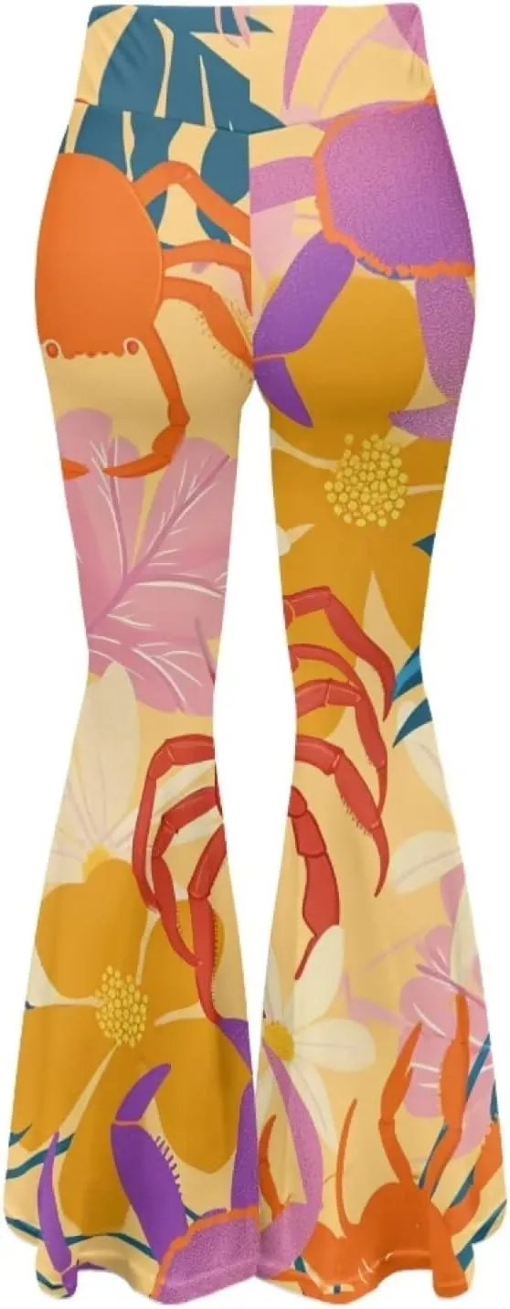 Flare Yoga Pants Women Elegant Funny Graphic Bell Bottoms Pants for Womens High Waisted Flare Leggings Stretch Trousers