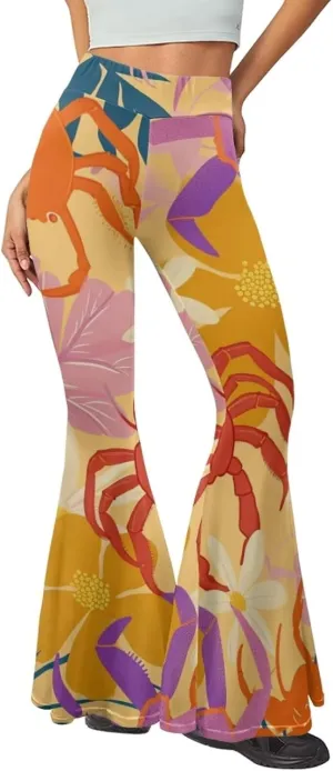 Flare Yoga Pants Women Elegant Funny Graphic Bell Bottoms Pants for Womens High Waisted Flare Leggings Stretch Trousers