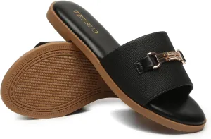 Flat Sandals for Women 2025 Slide Sandals Summer Fashion Women Dressy Slip on Shoes for Party Wedding Vacation Beach Walking Square Open Toe Shoes