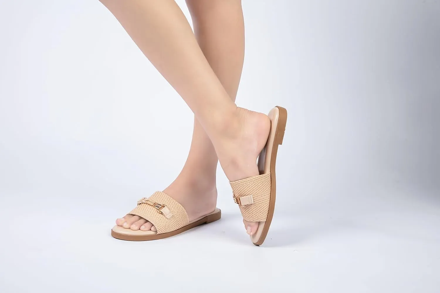 Flat Sandals for Women 2025 Slide Sandals Summer Fashion Women Dressy Slip on Shoes for Party Wedding Vacation Beach Walking Square Open Toe Shoes