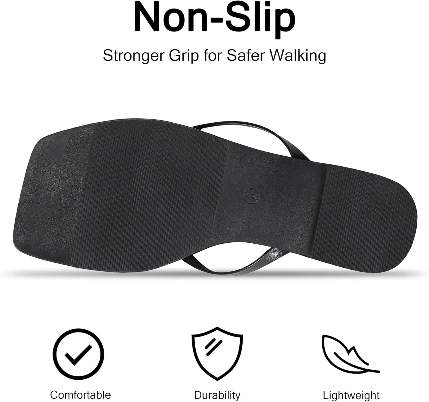 Flip Flops for Women Comfortable Square Toe Casual Beach Sandals Summer Outdoor and Everyday Wear