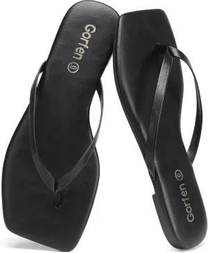 Flip Flops for Women Comfortable Square Toe Casual Beach Sandals Summer Outdoor and Everyday Wear
