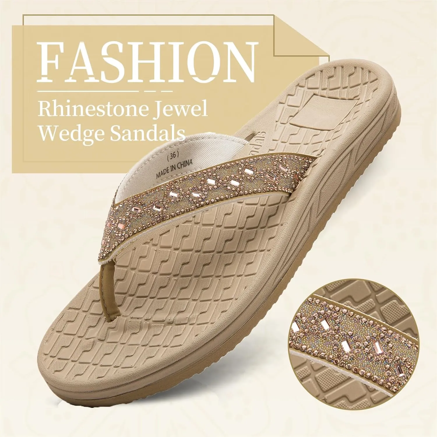 Flip Flops for Women with Arch Support Rhinestone Comfortable Summer Beach Walking Thong Sandals Orthotic Rubber Soles Flip Flop Slippers Slip On Indoor Outdoor