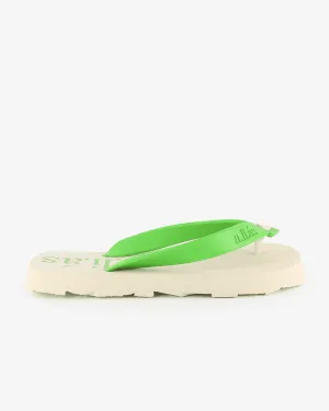 Flos Rubber Flip Flops | Off-White/Vibrant Green