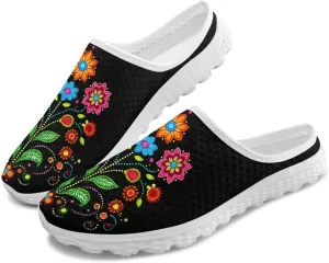 Forchrinse Women's Mules & Clogs American Flag Slip On Backless Walking Shoes Breathable Mesh Clog Shoes