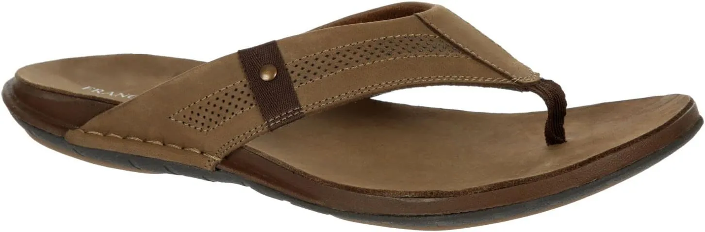 Franco Fortini Newport - Men's Leather Flip Flop Thong Sandals
