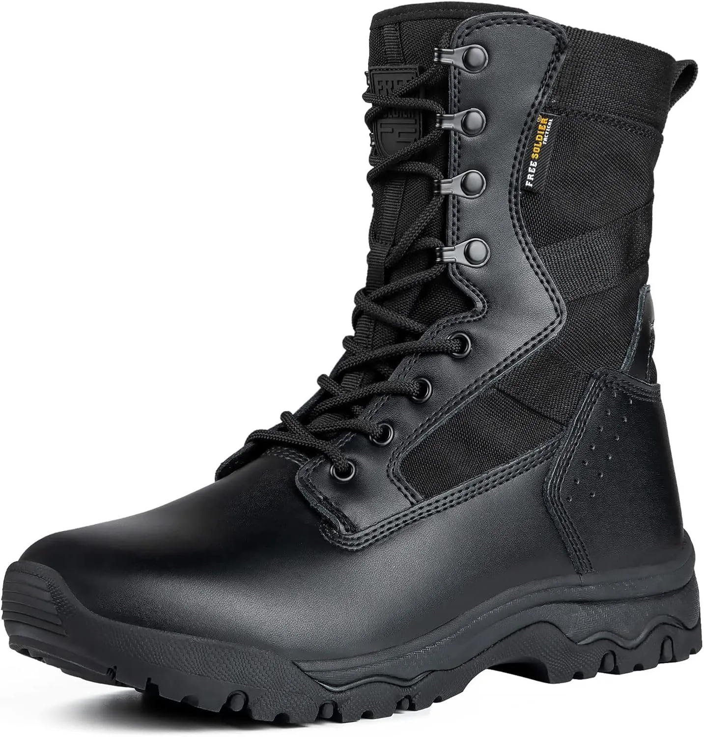 FREE SOLDIER Men's Tactical Boots 8 Inches Lightweight Combat Boots Durable Suede Leather Military Work Boot Desert Boot