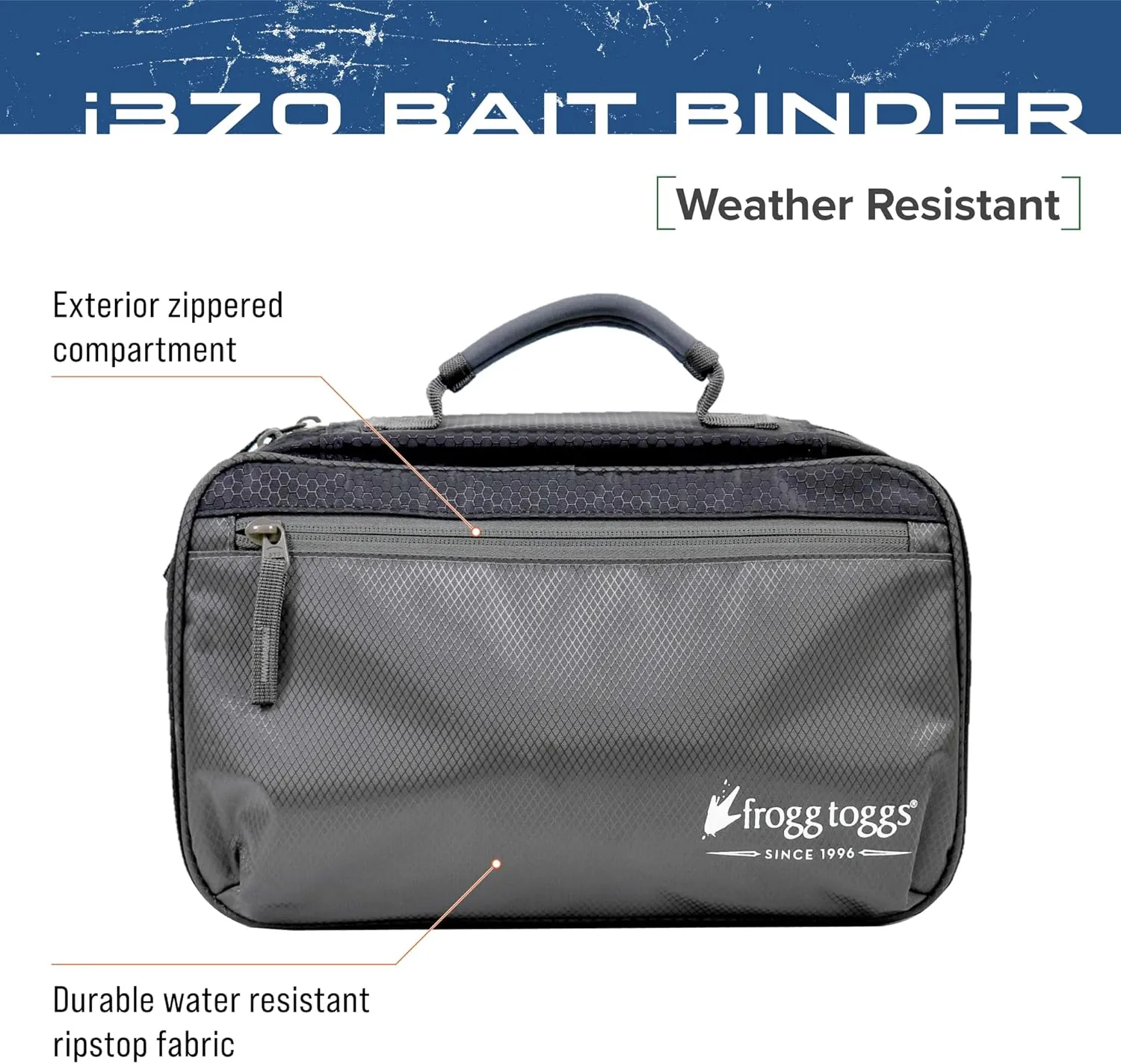 FROGG TOGGS Bait Binder, Fishing Tackle and Bait Storage, Salt Water Resistant Soft Sided Tackle Bag