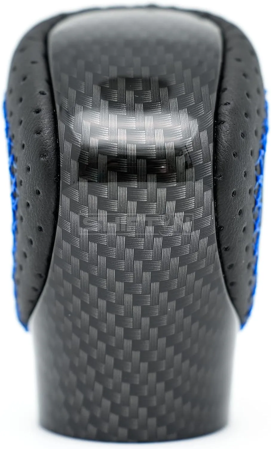 Gear Shift Knob Shifter for Lexus ES GS GX is NX RC RX 200t 300 350 3450h 450hL 350L (Blue Stitch/Carbon Fiber Pattern)