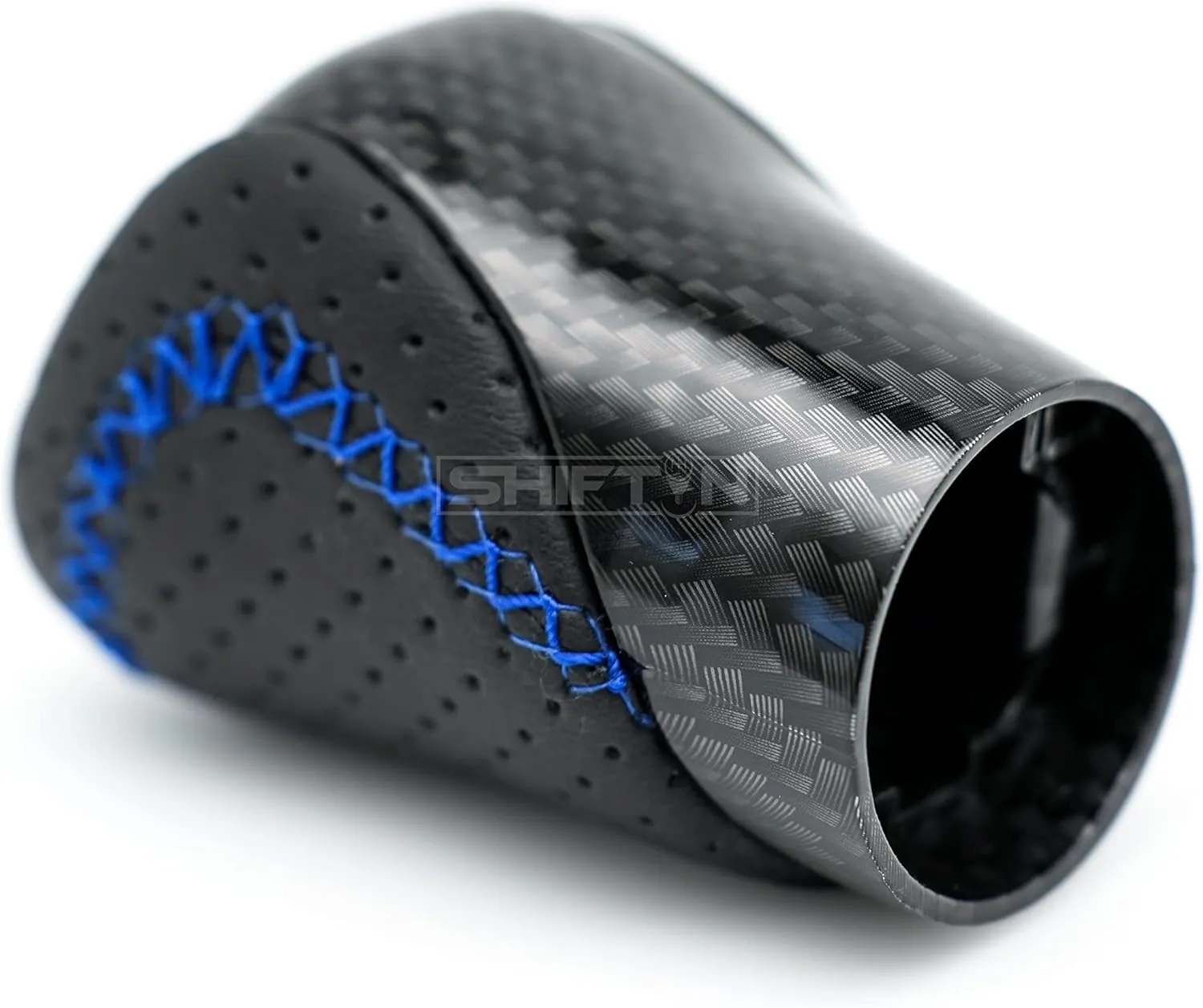 Gear Shift Knob Shifter for Lexus ES GS GX is NX RC RX 200t 300 350 3450h 450hL 350L (Blue Stitch/Carbon Fiber Pattern)