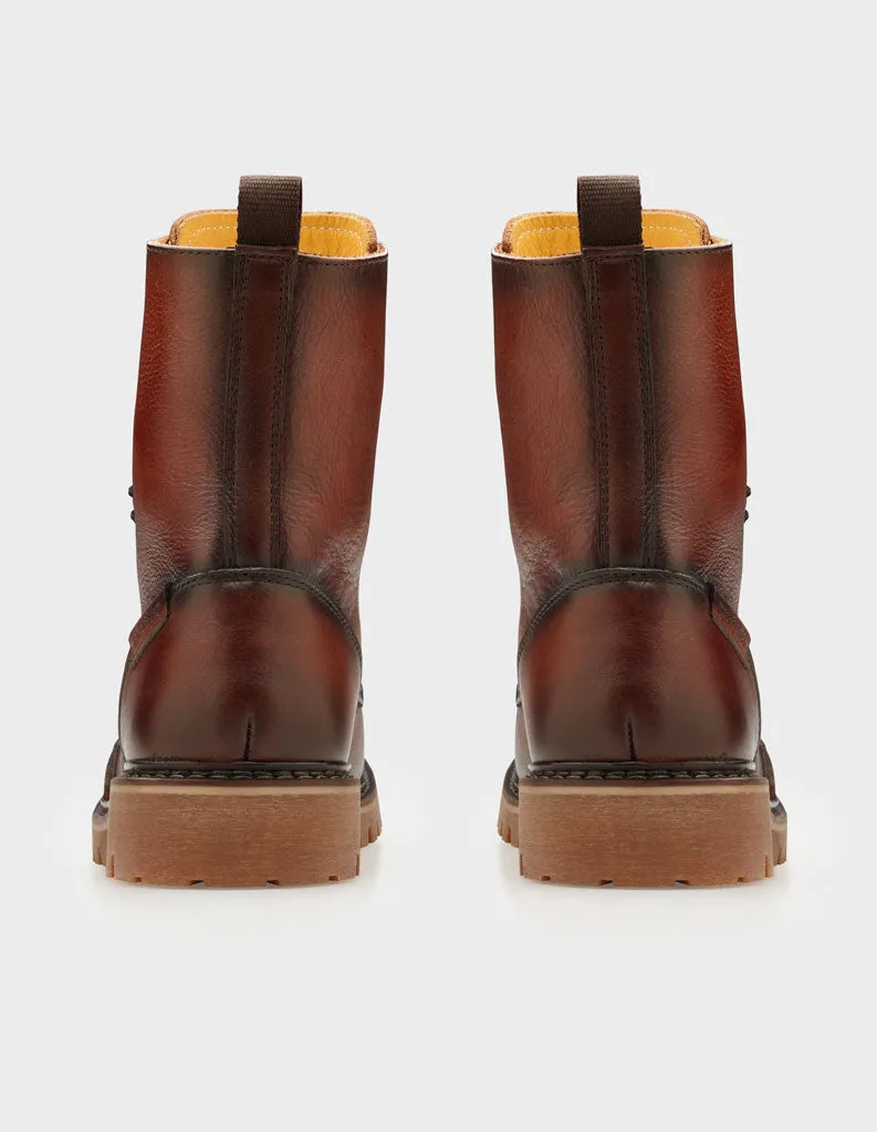 Genuine Leather Men's Lace-Up High Ankle Boots