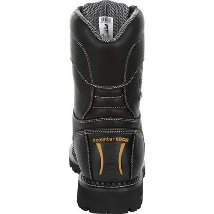 Georgia Men's Amp Lightweight Low-Heel Logger 9" Waterproof Work Boot - Black - GB00271