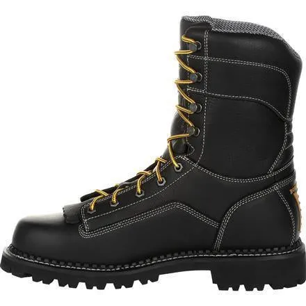 Georgia Men's Amp Lightweight Low-Heel Logger 9" Waterproof Work Boot - Black - GB00271