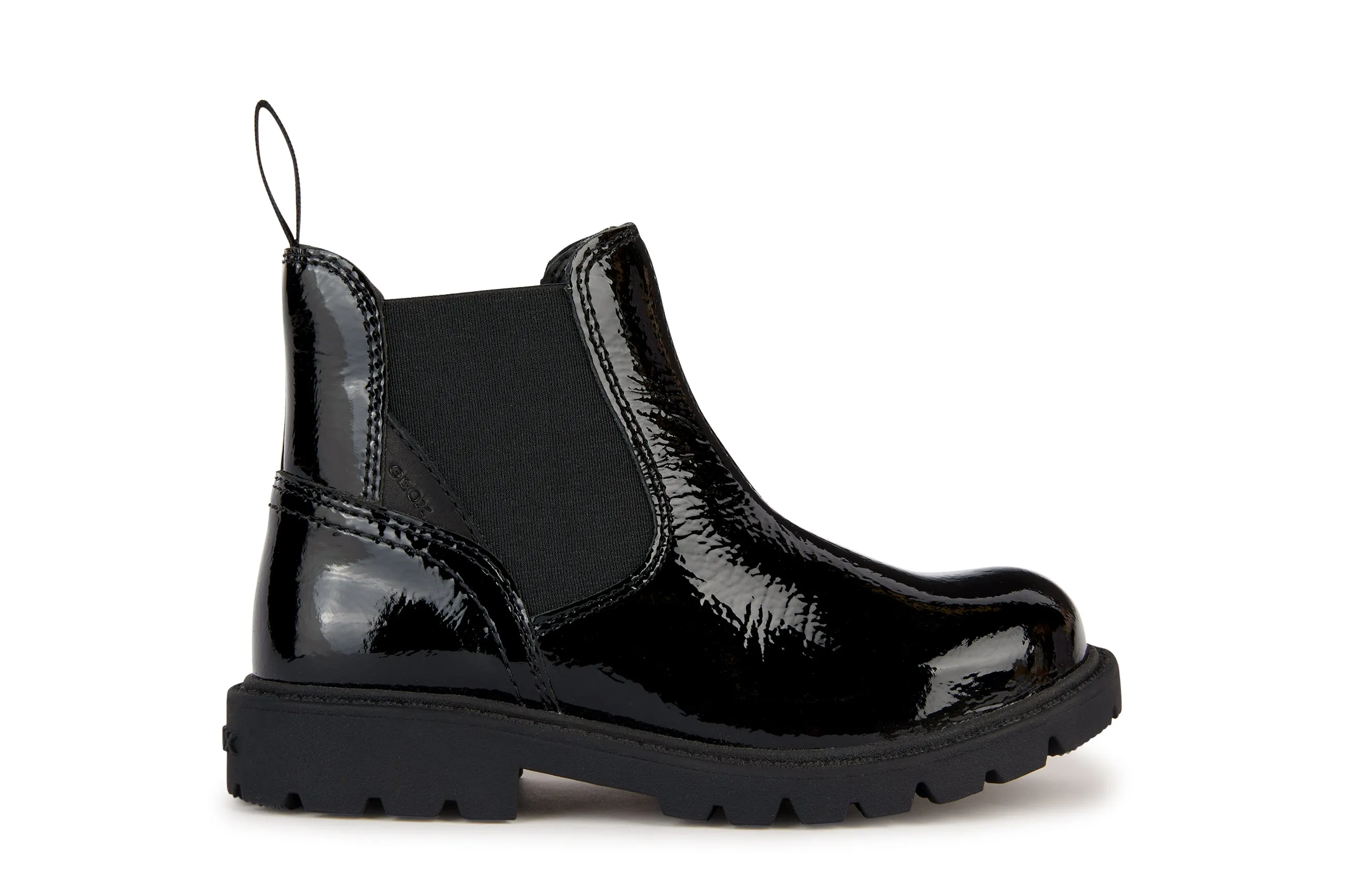 Geox School Shoes | Shaylax Chelsea Boot | Black Patent