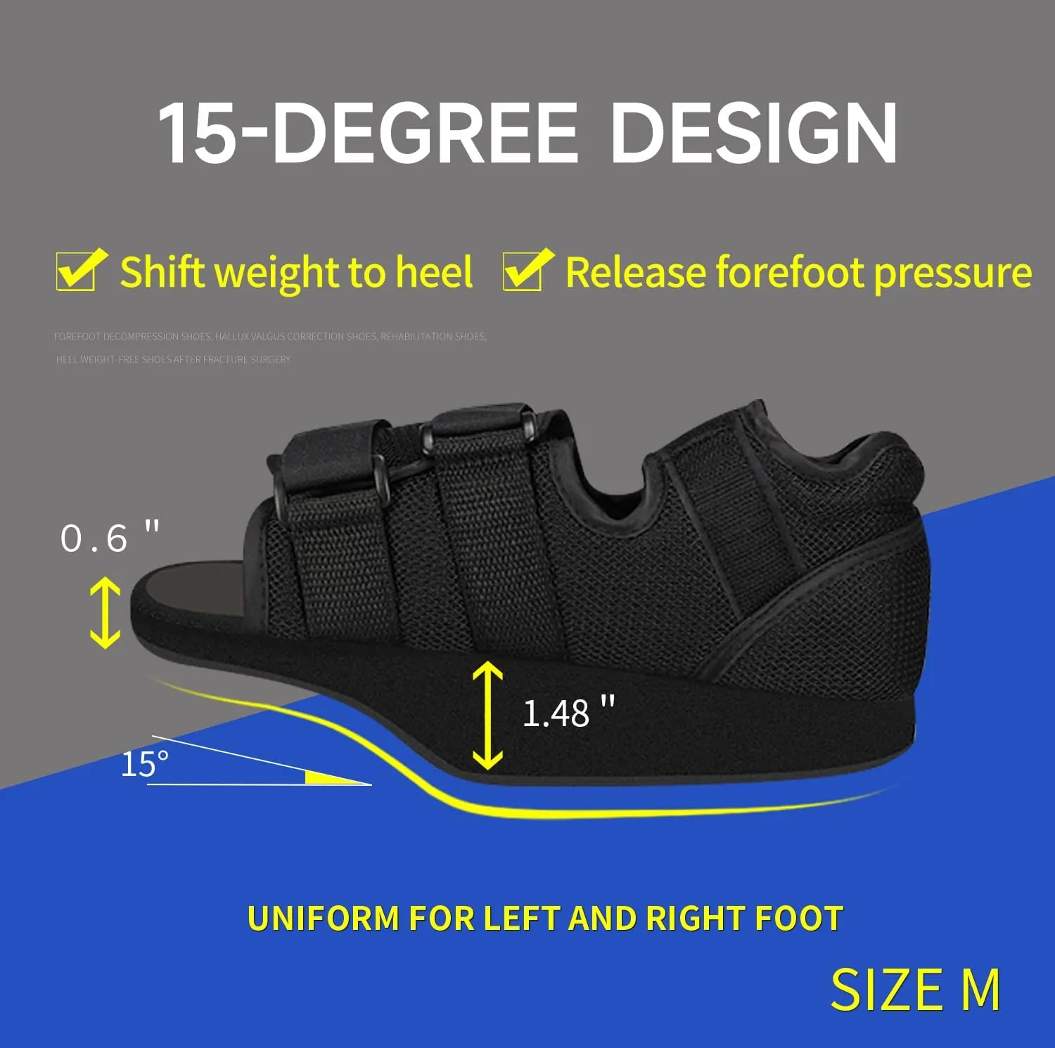 GHORTHOUD Post op Shoes for Broken Toe Surgery Forefoot Offloading Healing Boot Post Surgical Wedge Foot Splint for Surgery for Men and Women (Large)