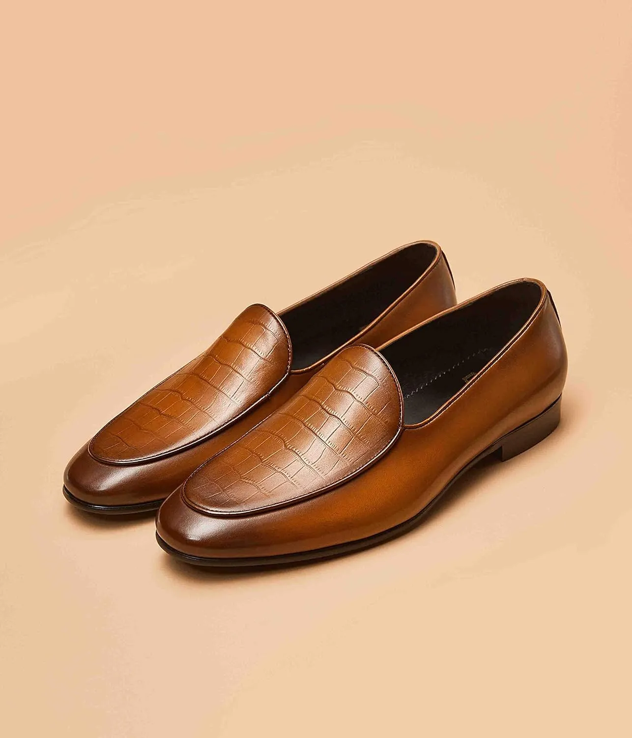GIFENNSE Men's Dress Shoes Slip-On Loafers Leather Formal Shoes