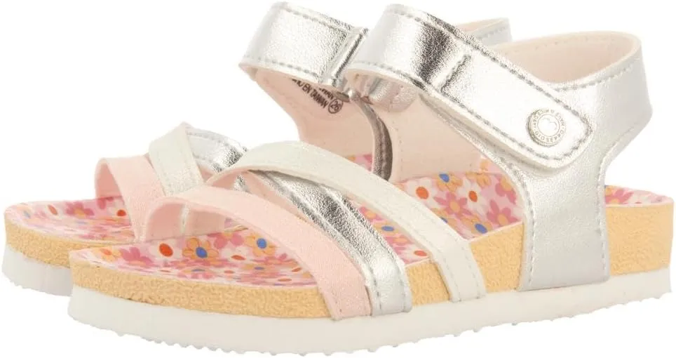 GIOSEPPO Girl's Slide Flip-Flop, Metallic Silver, 8.5 UK Child