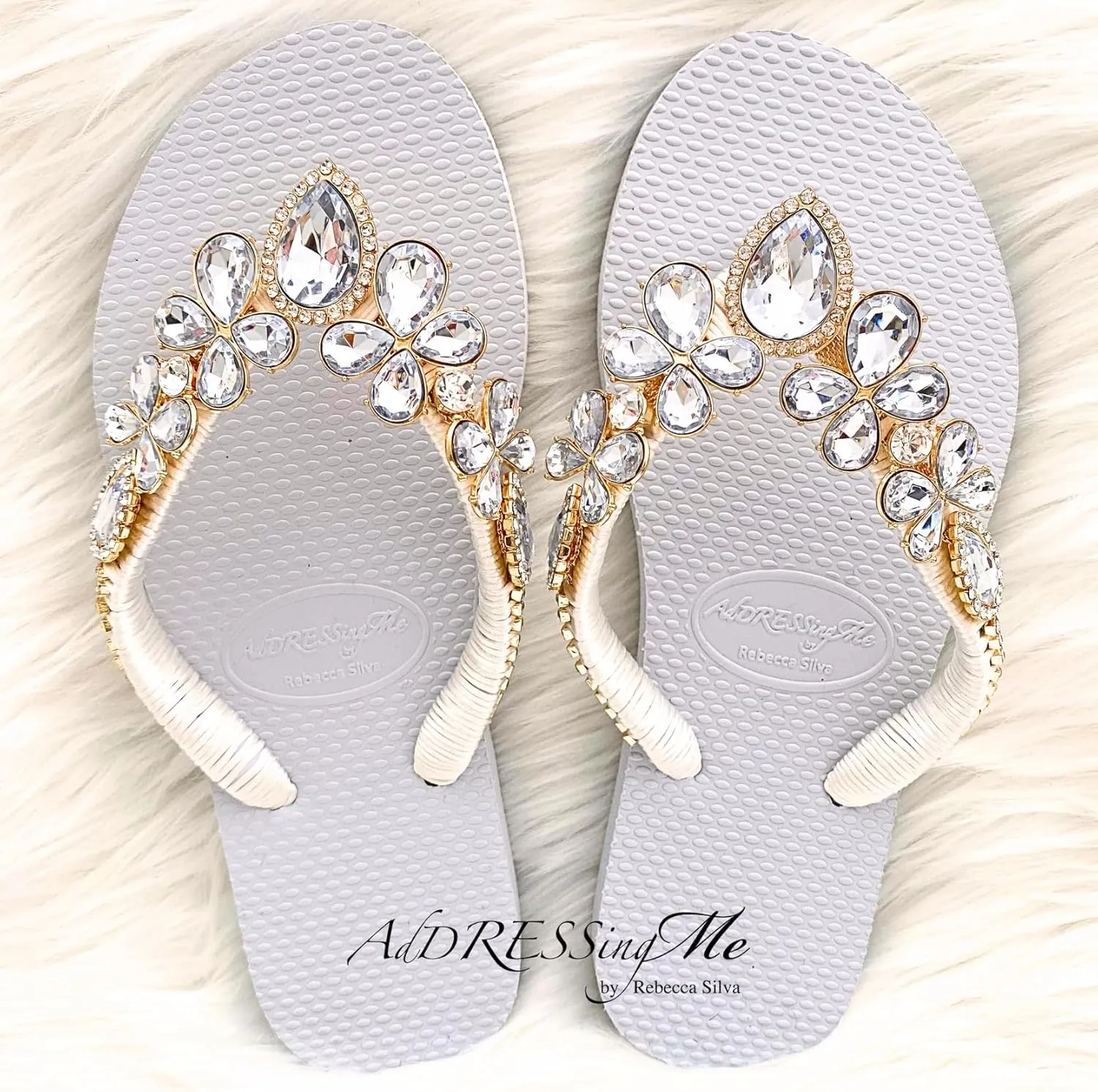 Glam Rhinestones Flip Flops For Women