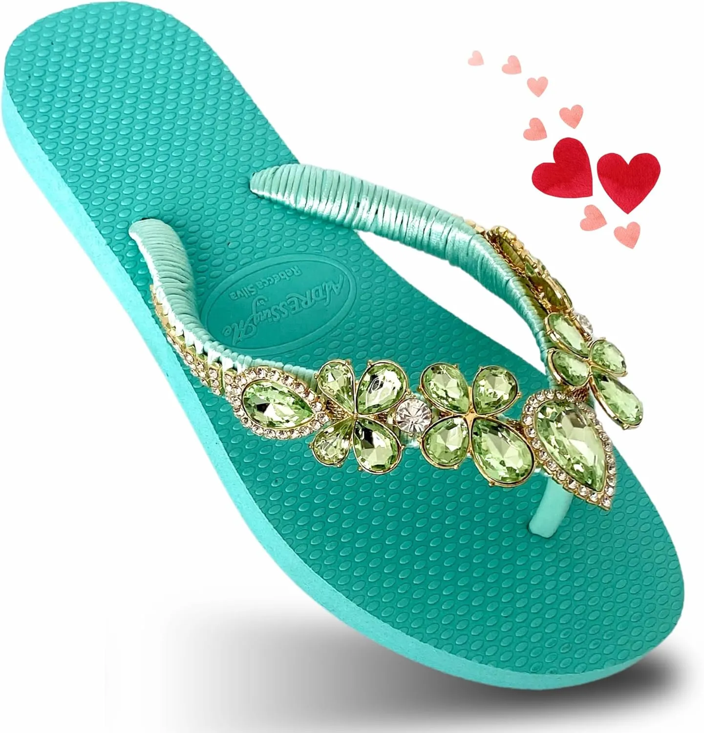 Glam Rhinestones Flip Flops For Women