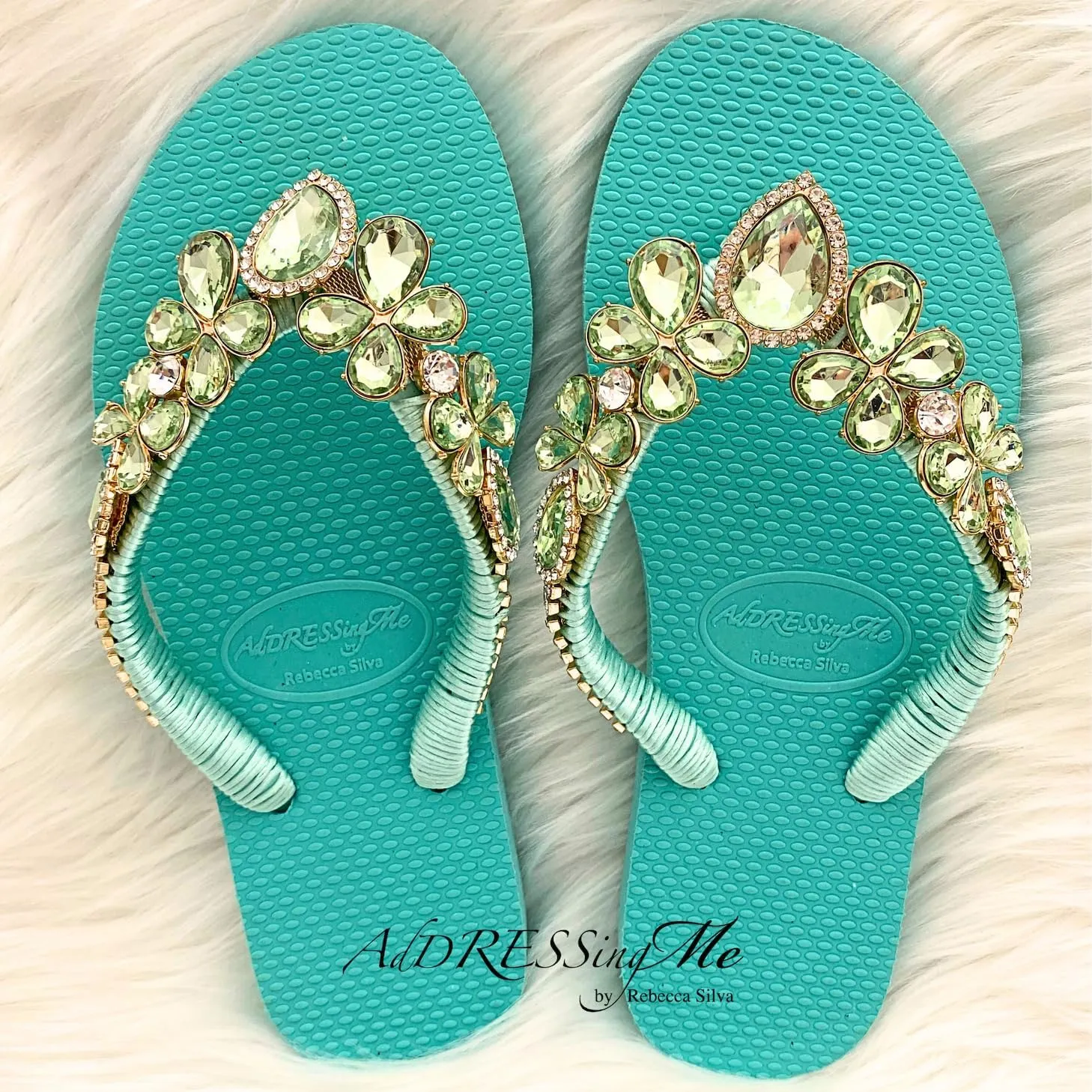 Glam Rhinestones Flip Flops For Women