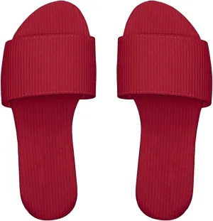 GORGLITTER Women's Casual Slide Sandals One Band Open Toe Slip On Flat Sandals