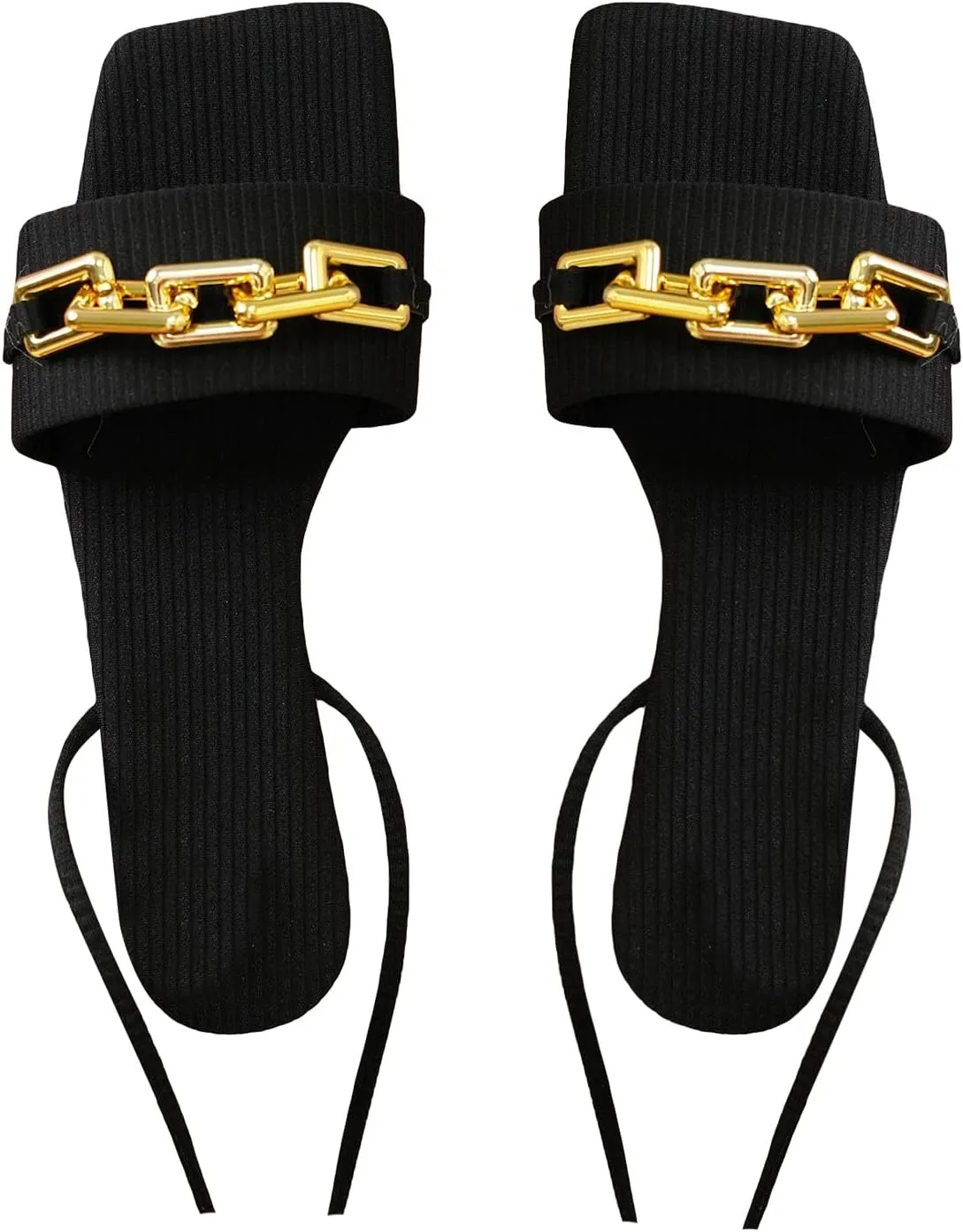 GORGLITTER Women's Lace Up Gladiator Sandals Strappy Flat Sandals Dressy Open Toe Slide Sandals