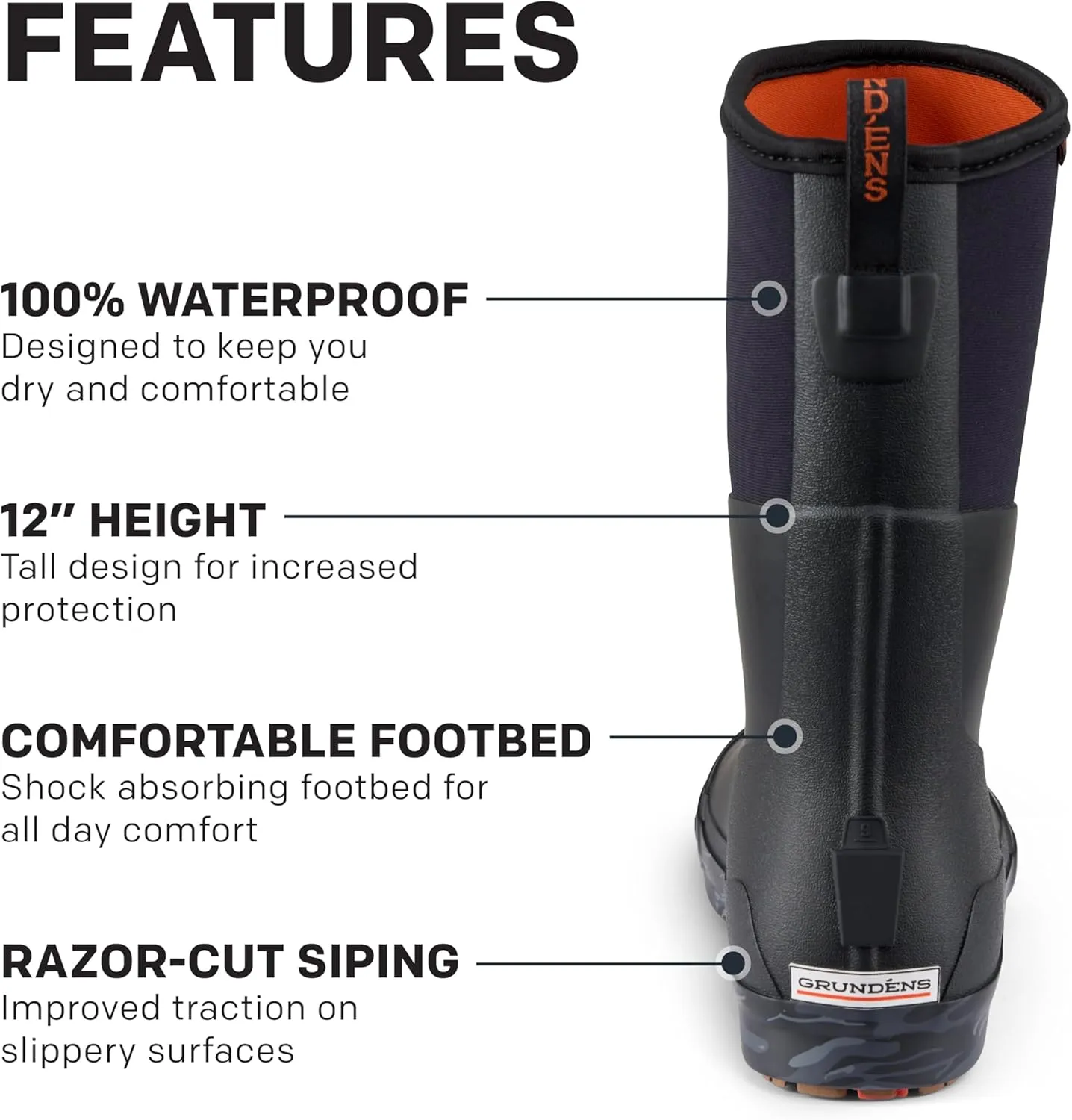 Grundéns Men’s 12” Deck Boot | Durable, Waterproof