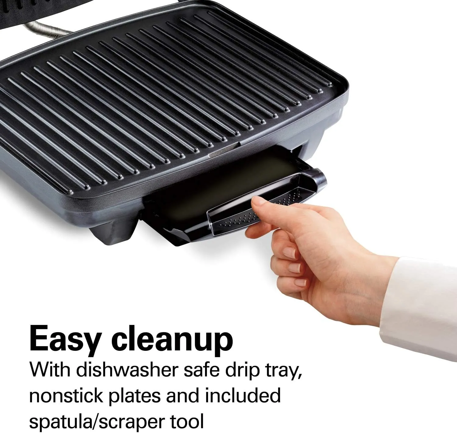 Hamilton Beach Panini Press, Sandwich Maker & Electric Indoor Grill, Upright Storage, Nonstick Easy Clean Grids, Stainless Steel (25410)