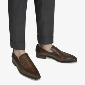 Handmade Brown Leather Moccasins for Men