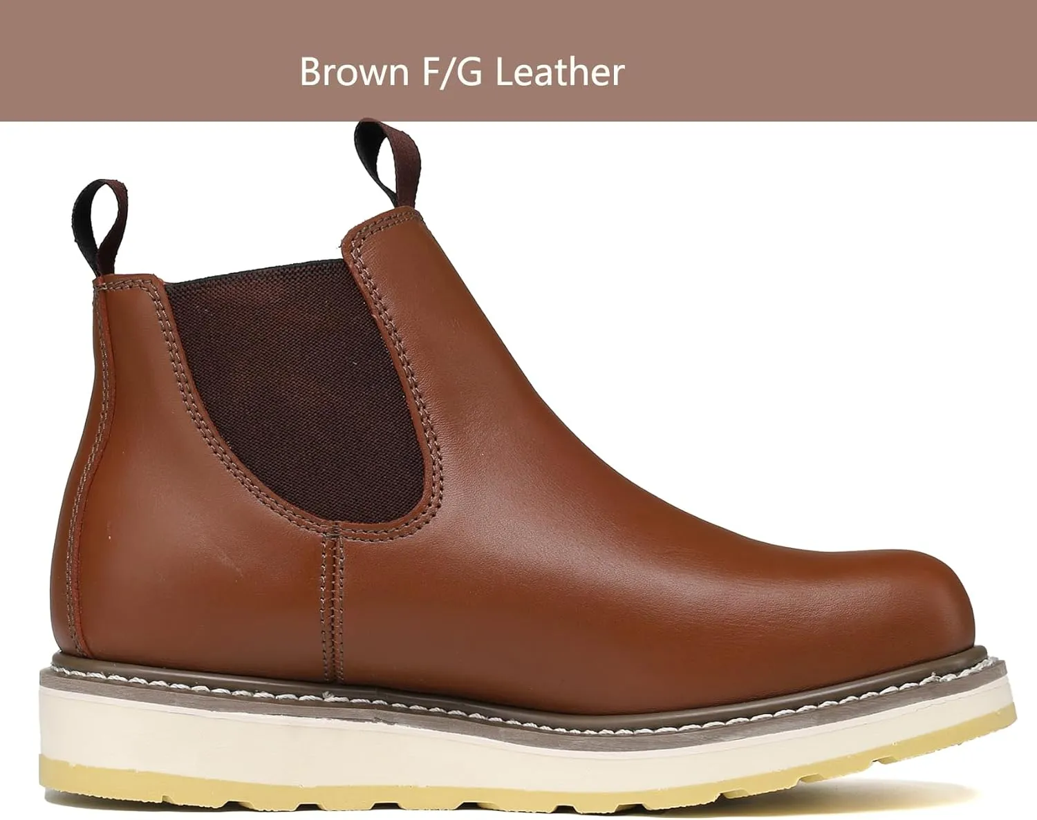 HANDPOINT Slip-on Soft Toe Work Boot for Men, SURETRACK Leather Slip Resistant Durable Breathable Work Boot 84985