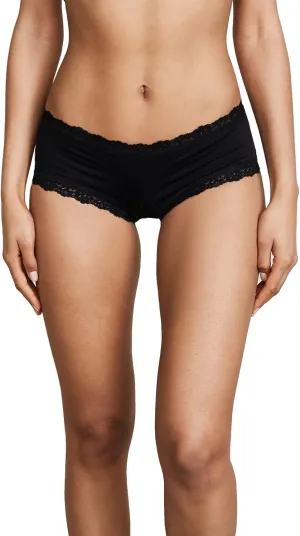 hanky panky Women's Organic Cotton Boyshort W/Lace