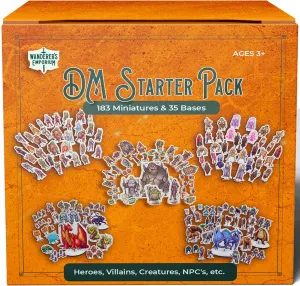 Hard Flat Minis for DND Miniatures with Bases | 28mm - 32mm Scale Dungeons and Dragons Starter Set 5e (DM Starter Pack, 183, Miniatures)