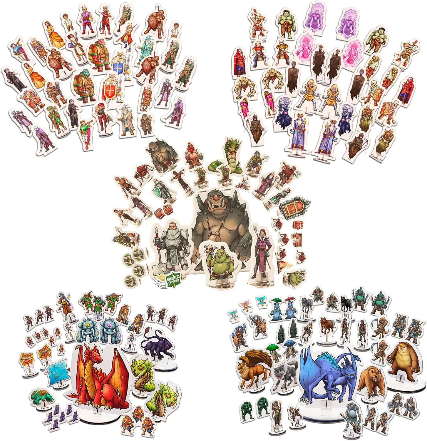 Hard Flat Minis for DND Miniatures with Bases | 28mm - 32mm Scale Dungeons and Dragons Starter Set 5e (DM Starter Pack, 183, Miniatures)