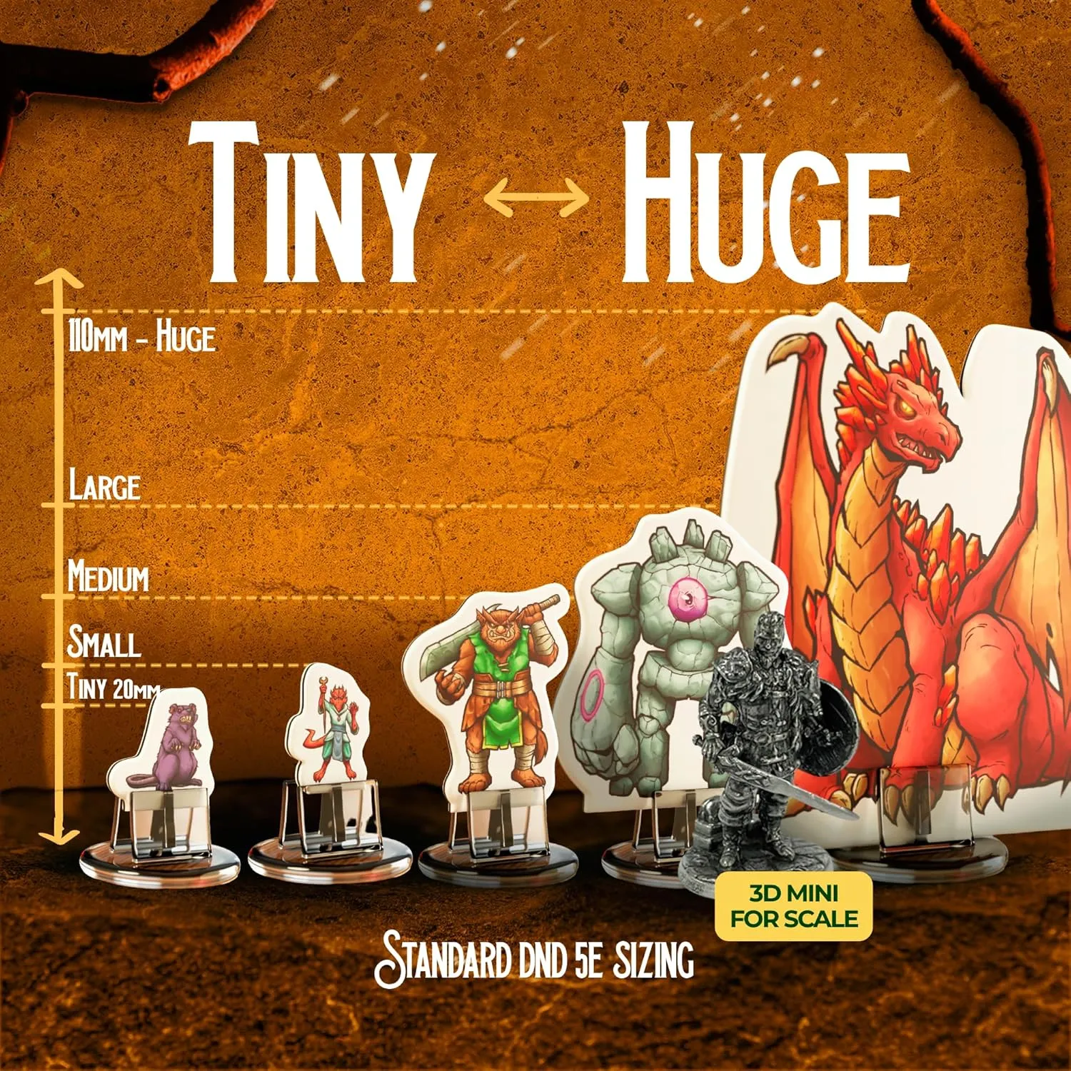 Hard Flat Minis for DND Miniatures with Bases | 28mm - 32mm Scale Dungeons and Dragons Starter Set 5e (DM Starter Pack, 183, Miniatures)