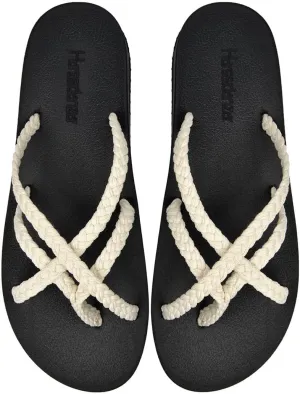Harssidanzar Flip Flops for Women with Arch Support, Strappy Braided Sandals,Outdoor Soft Water Sandals for Beach, Poolside, Holiday, Strappy Braided Sandals, HL201US