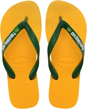 Havaianas Women's Brazil Logo Flip Flops Sandals, Pop Yellow, 7/8