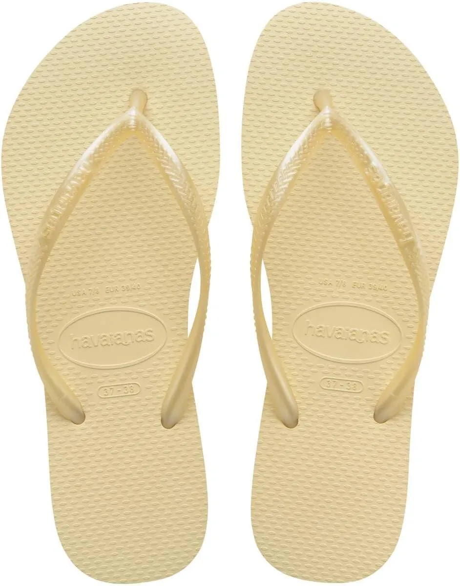 Havaianas Women's Slim Flip Flops Sandals, Buttercream, 9/10