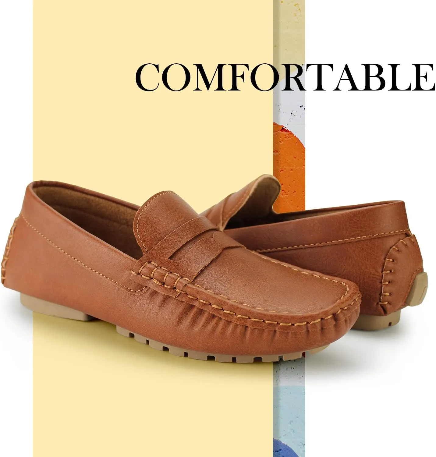 Hawkwell Kids Casual Penny Loafer Slip On Dress Moccasin Driver Shoes(Toddler/Little Kid/Big Kid)