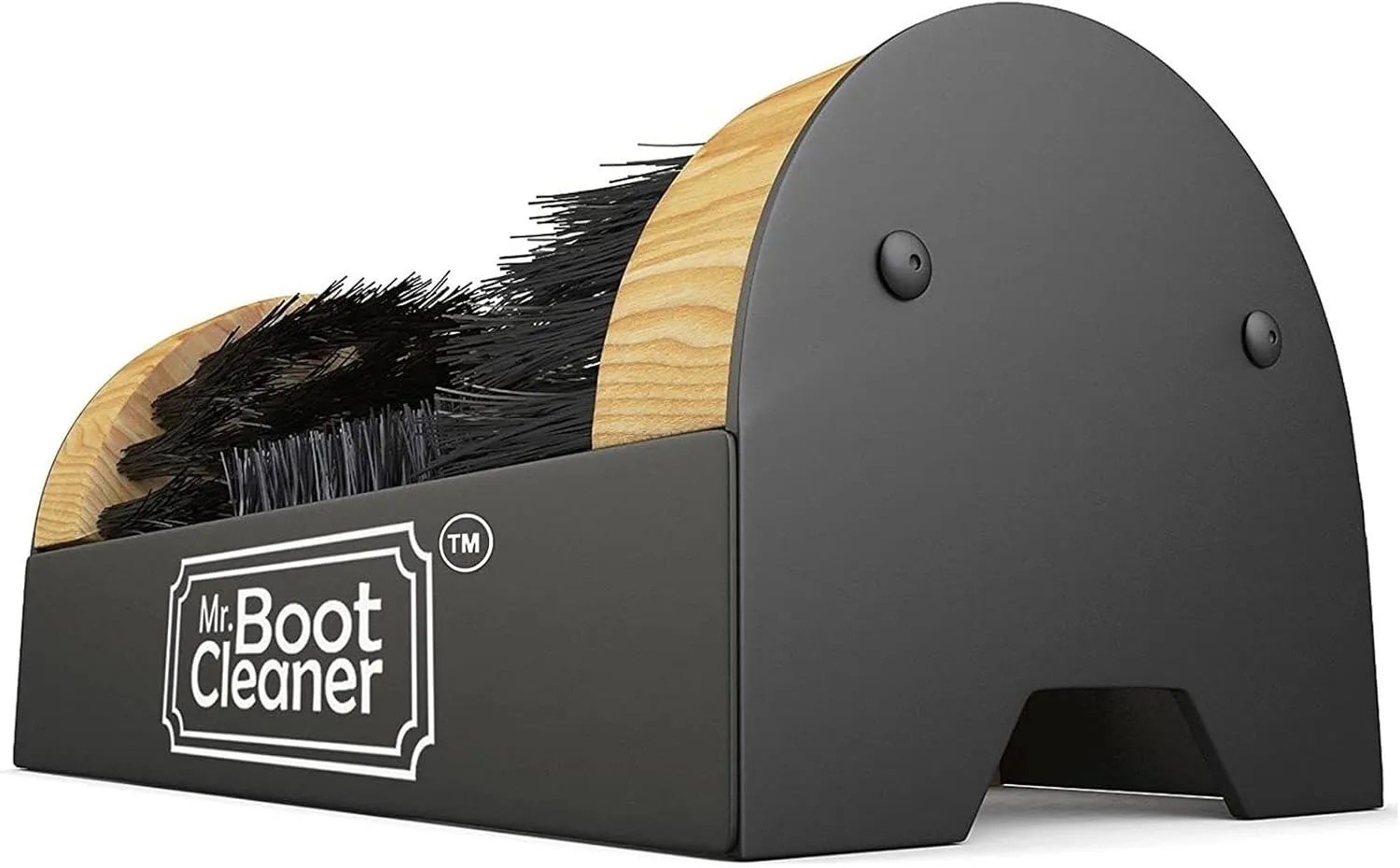 Heavy Duty Wooden Shoe Brush Cleaner Outdoor Floor Mount or Portable, Commercial Boot Scraper/Scrubber with Hardware