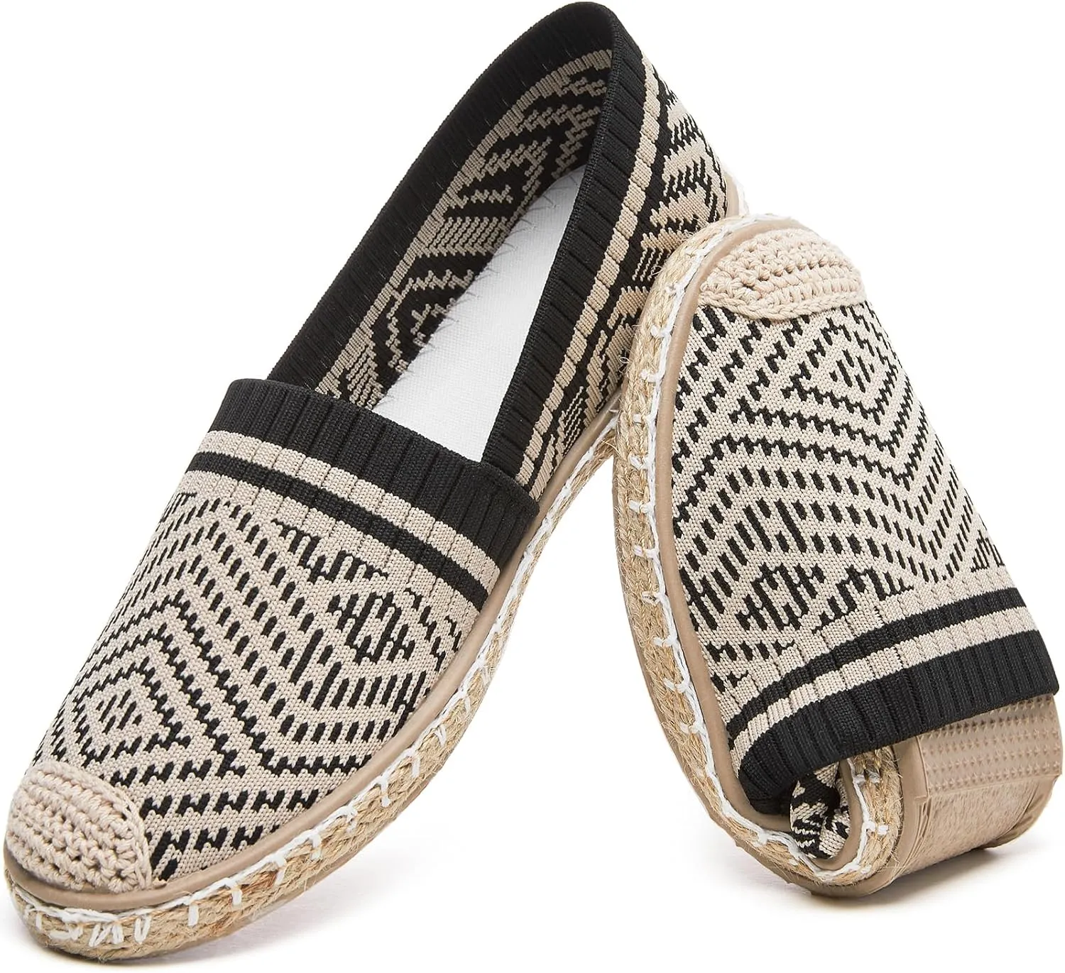 HEAWISH Ballet Flats for Women Loafer Slip on Shoes,Breathable Womens Shoes Dressy Casual Espadrilles for Women Rope Loafer Flats