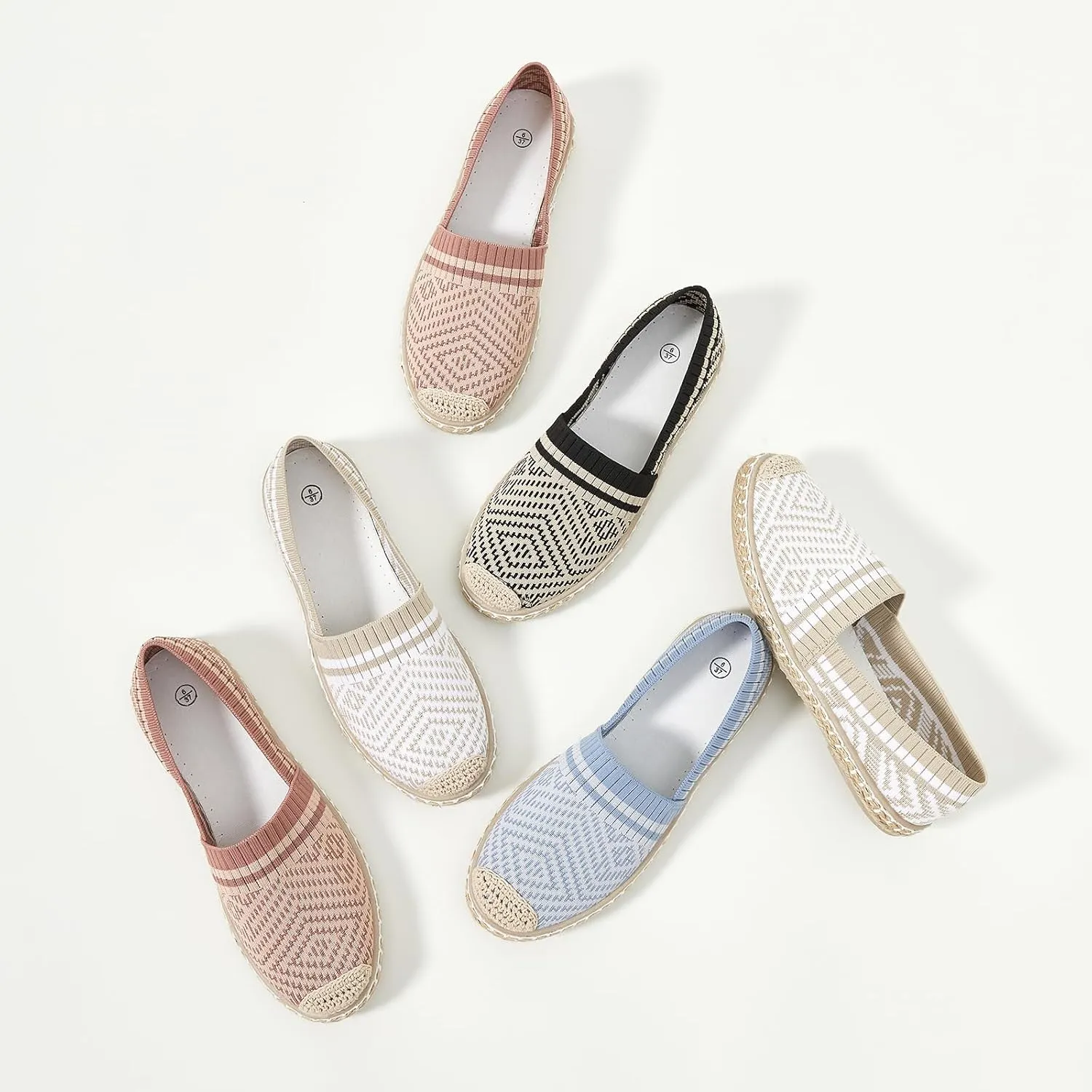 HEAWISH Ballet Flats for Women Loafer Slip on Shoes,Breathable Womens Shoes Dressy Casual Espadrilles for Women Rope Loafer Flats