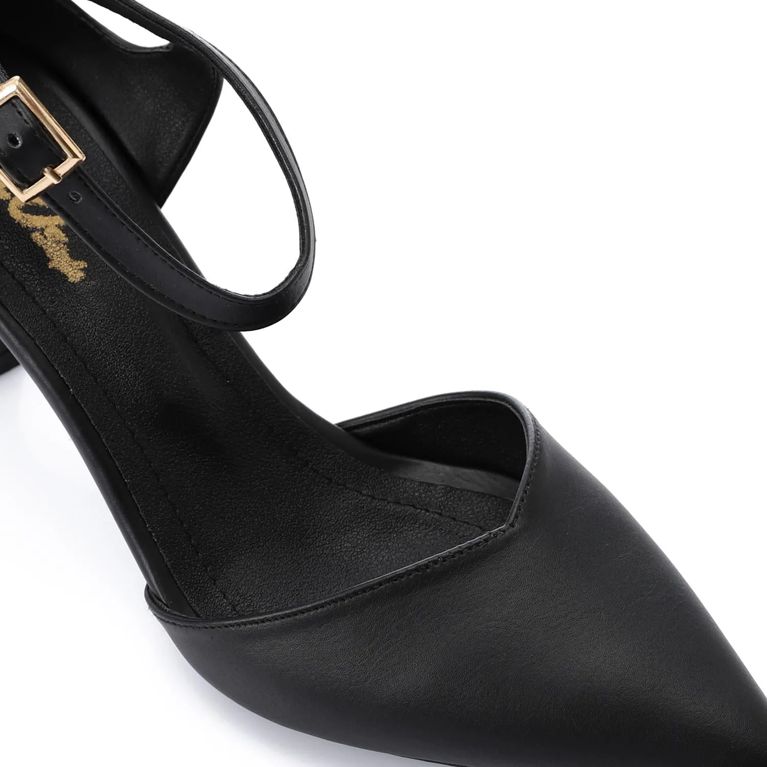 High Heel Mule Sandals – Elegant Pointed Toe, Faux Leather Texture