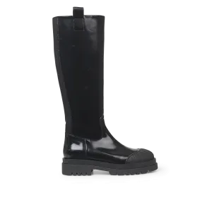 High shaft boot with zipper