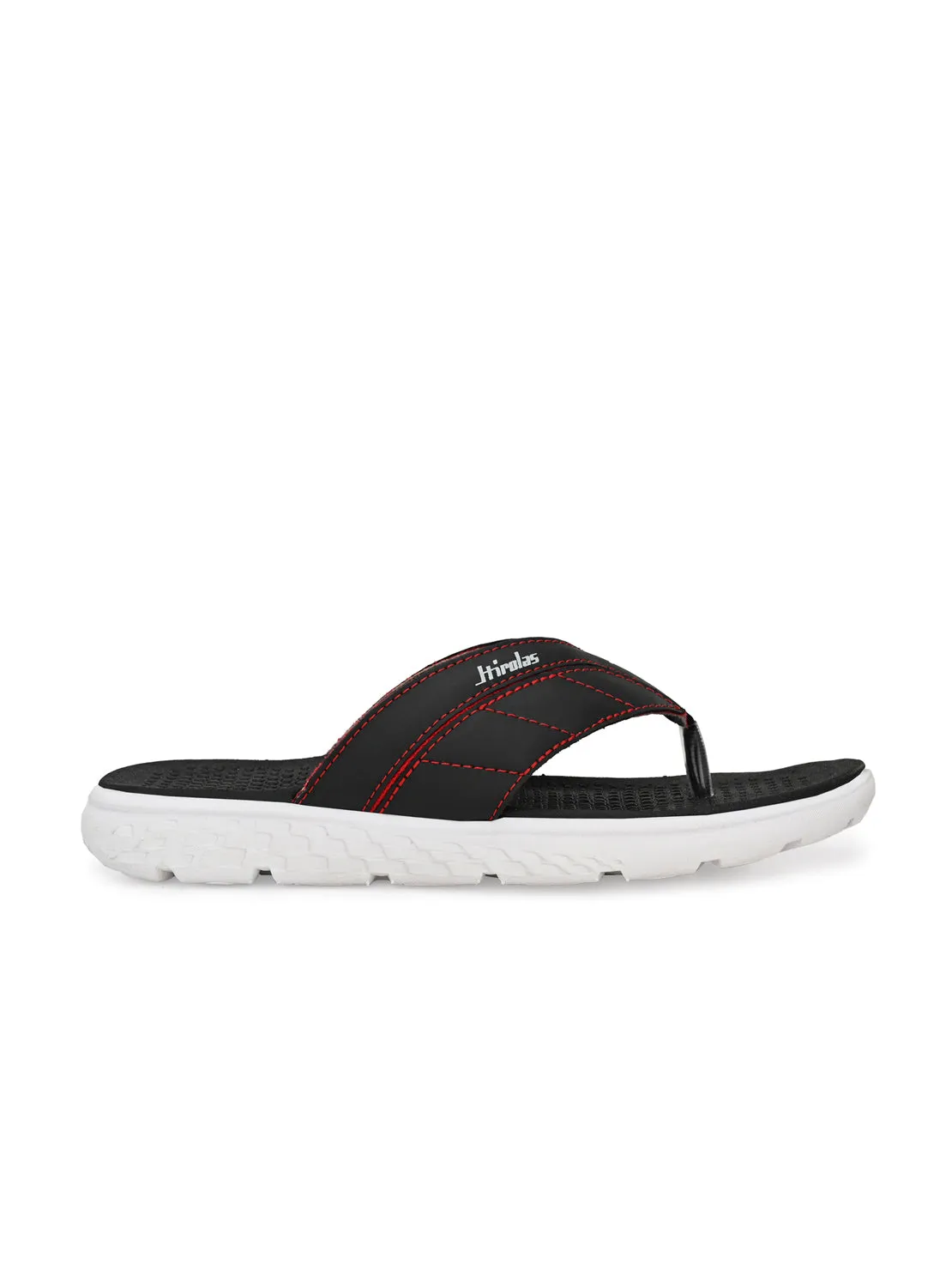 Hirolas® Men's Black/Red CLOUDWALK | Comfortable | Ultra-Soft | Light-Weight | Shock Absorbent | Bounce Back Technology | Water-Resistant Slippers (HROFF24BLR)