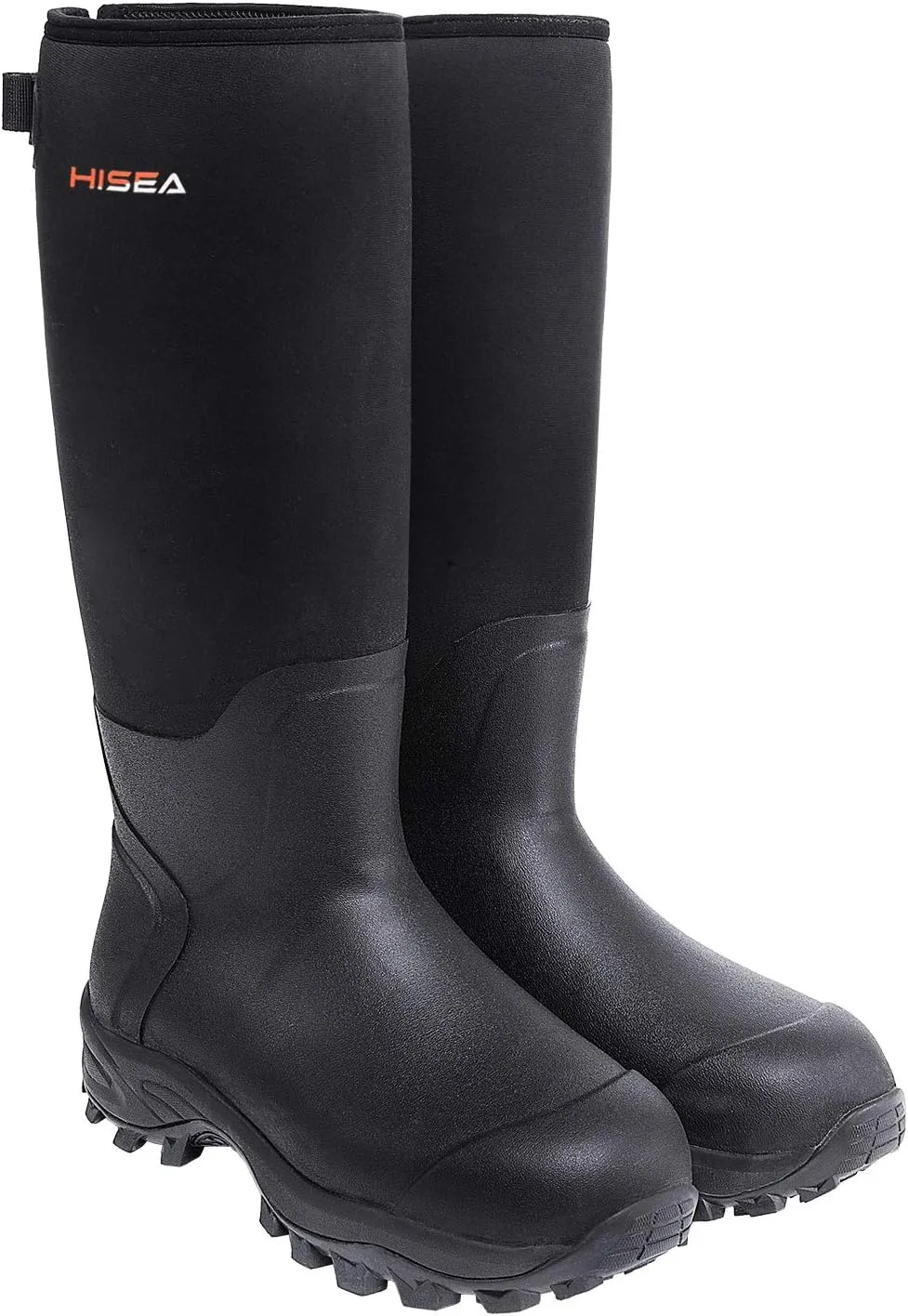 HISEA Rubber Hunting Boots, Tall Warm Neoprene Waterproof Insulated Basic Hunting Boots, Mens Adjustable Winter Boots Durable Slip Resistant Outdoor Hunting Fishing Working Boots for Men