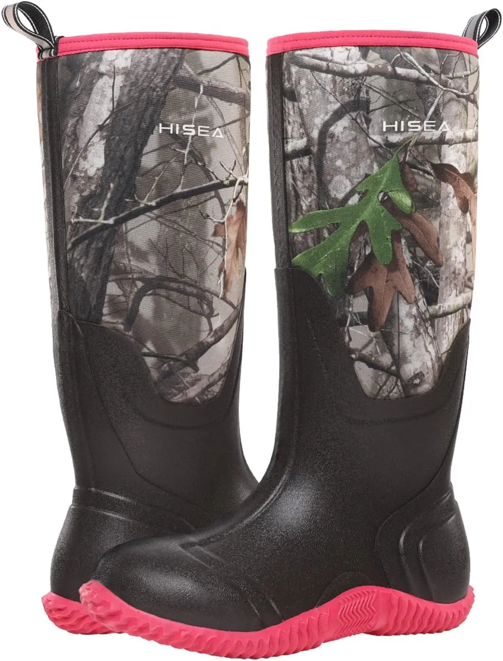 HISEA Women's Rain Boots, Knee High Rubber Boots Waterproof Insulated Neoprene Muck Boots, Durable Anti-Slip Outdoor Work Boots for Hunting Gardening Farming Yard Mud Working