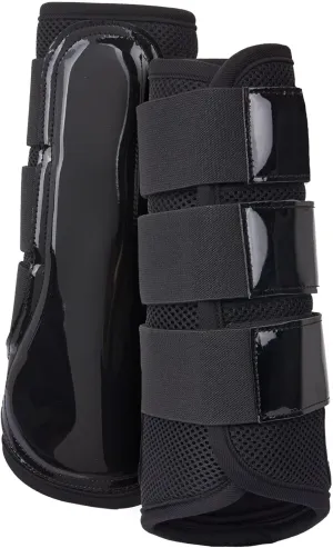 HORZE Smoky Twilight Air Mesh Brushing Boots - Caviar Black - XL