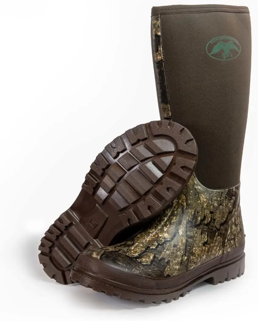 HOT SHOT Duck Commander Rubber Men’s Hunting Boot, Durable Neoprene Lightweight Waterproof High Traction Boots for Men