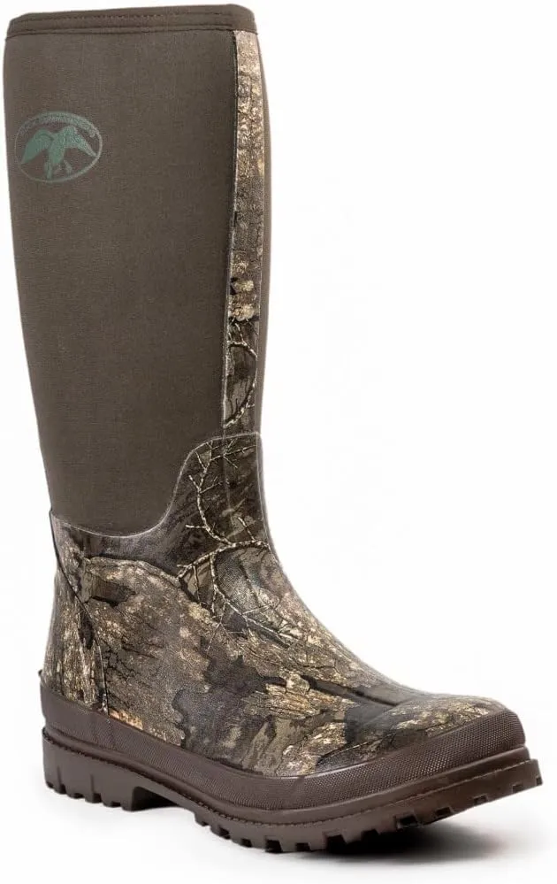 HOT SHOT Duck Commander Rubber Men’s Hunting Boot, Durable Neoprene Lightweight Waterproof High Traction Boots for Men